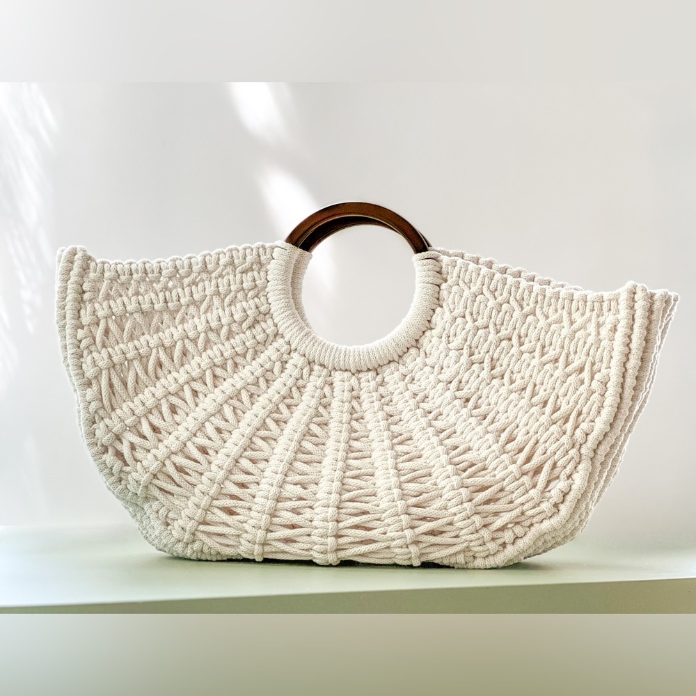 Handmade Macrame Cotton Shopper Bag Beach Summer Boho